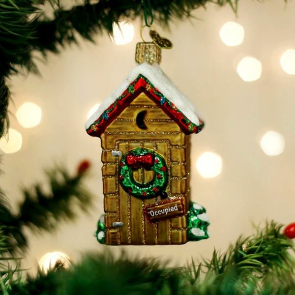 Holiday Outhouse Christmas Ornament with Keepsake Box |Old World Christmas| NWT - Picture 1 of 8